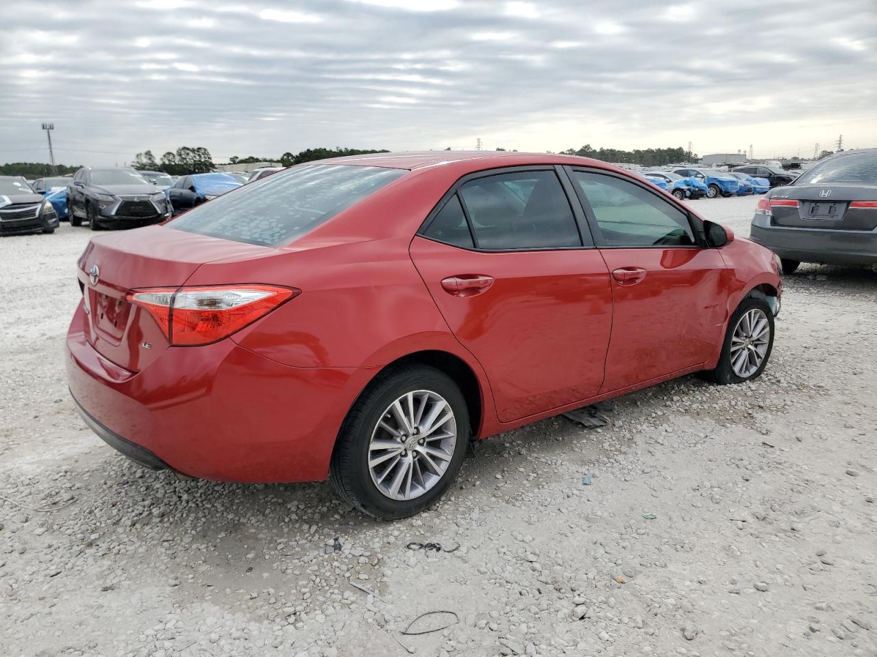 2015 Toyota Corolla VIN 5YFBURHE1FP193730 Copart auction photo, front end / side damage thumbnail 3