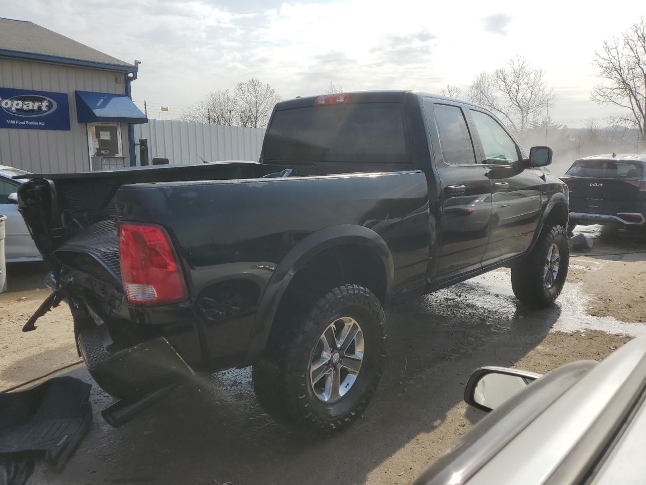 2014 RAM 1500 VIN 1C6RR7FT4ES199029 Copart auction photo, rear end damage thumbnail 3