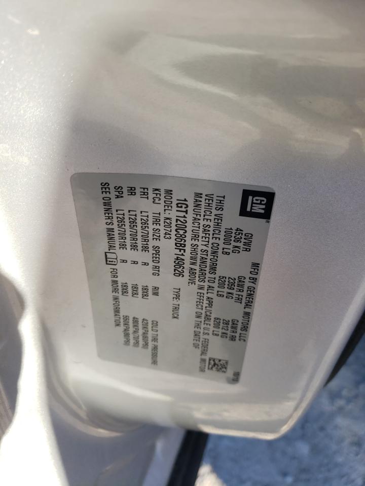 2011 GMC Sierra VIN 1GT120C86BF149626 Copart auction photo, front end / undercarriage damage thumbnail 13
