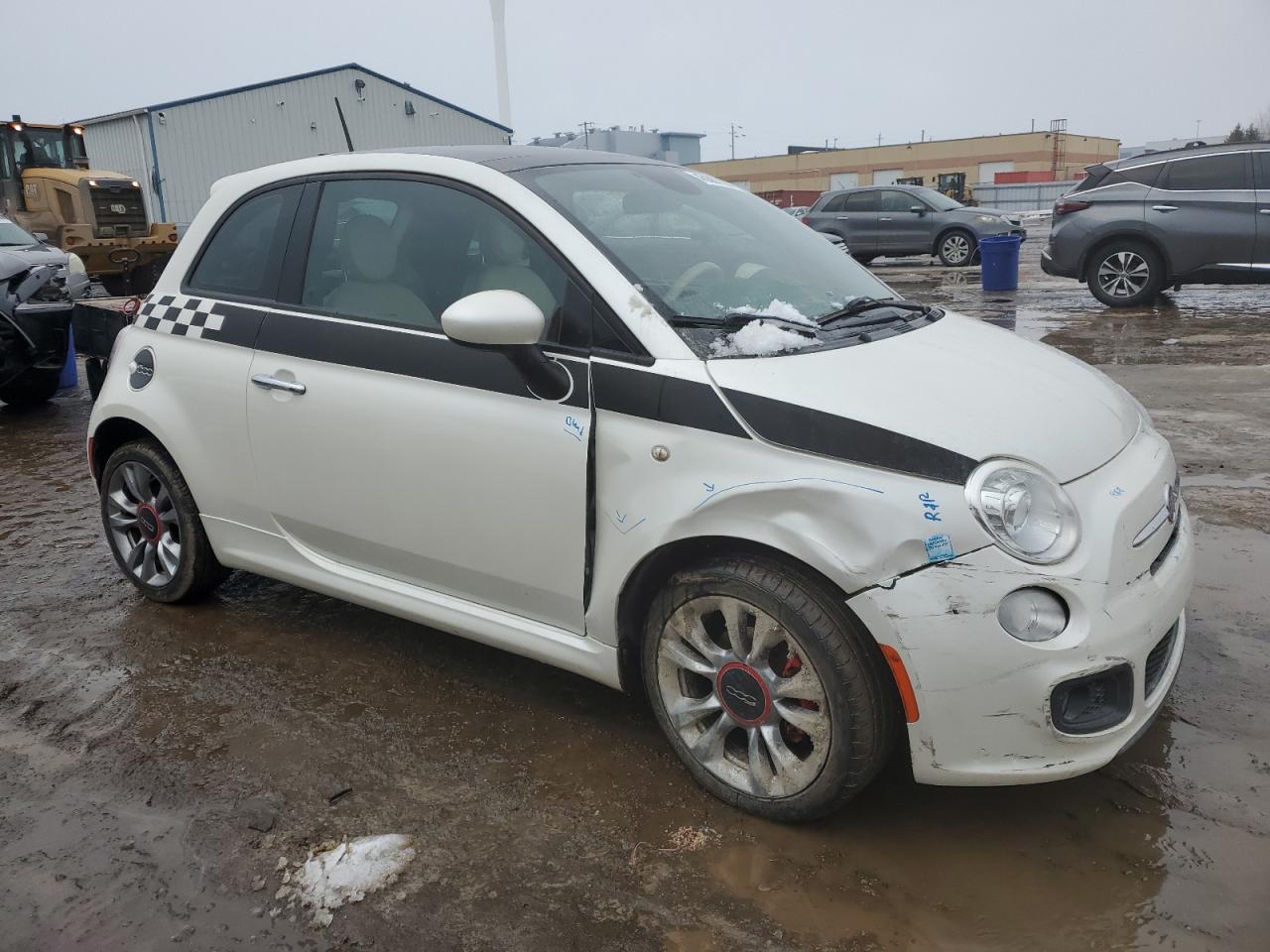 2015 Fiat 500 VIN 3C3CFFBR9FT537265 Copart auction photo, front end / undercarriage damage thumbnail 4