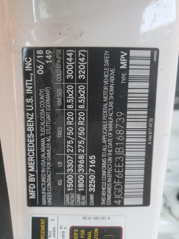 2018 Mercedes-Benz GLS-klasse VIN 4JGDF6EE3JB168739 Copart auction photo, all over damage thumbnail 14