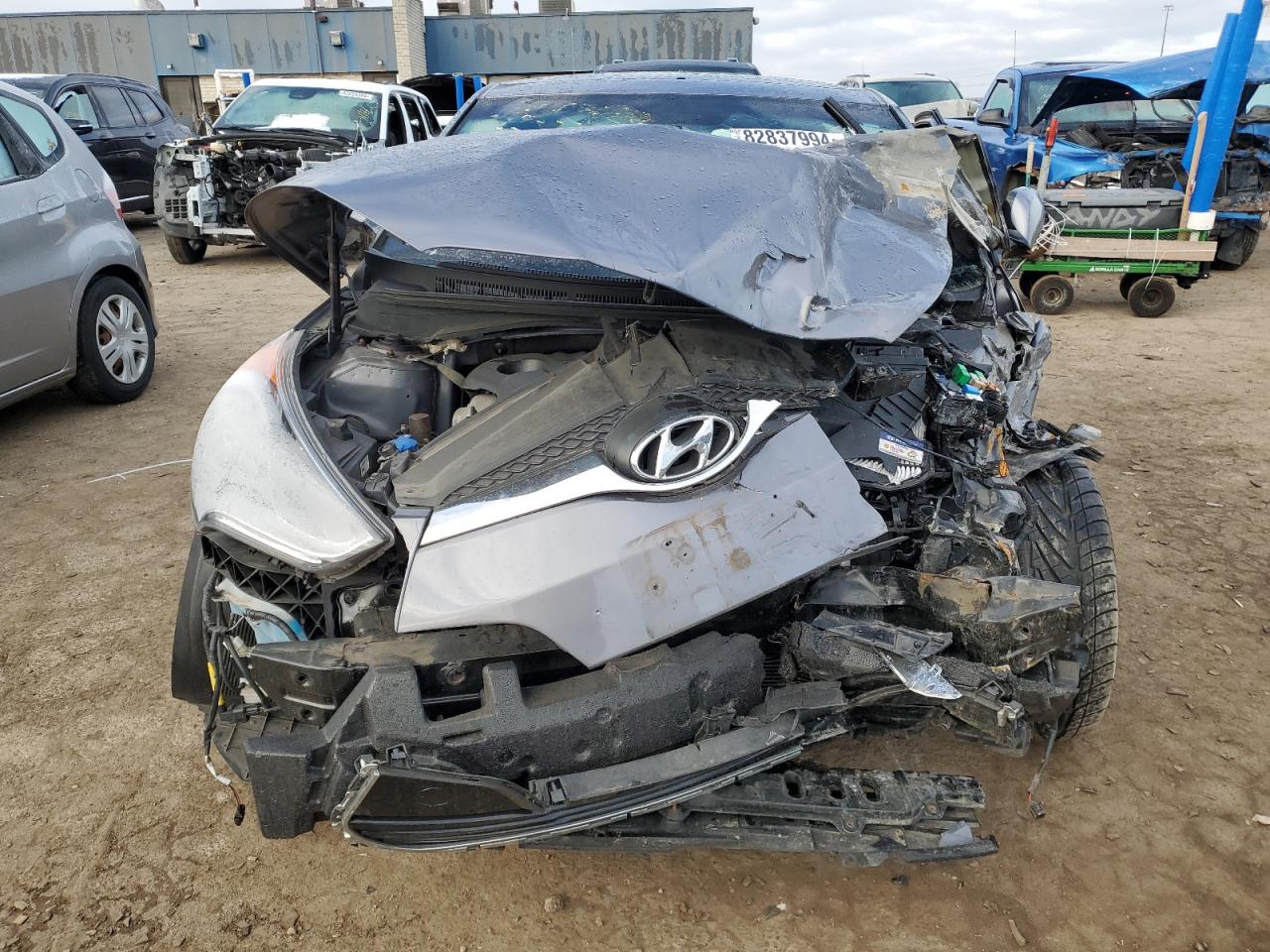 2016 Hyundai Veloster VIN KMHTC6AD5GU285737 Copart auction photo, front end / side damage thumbnail 5