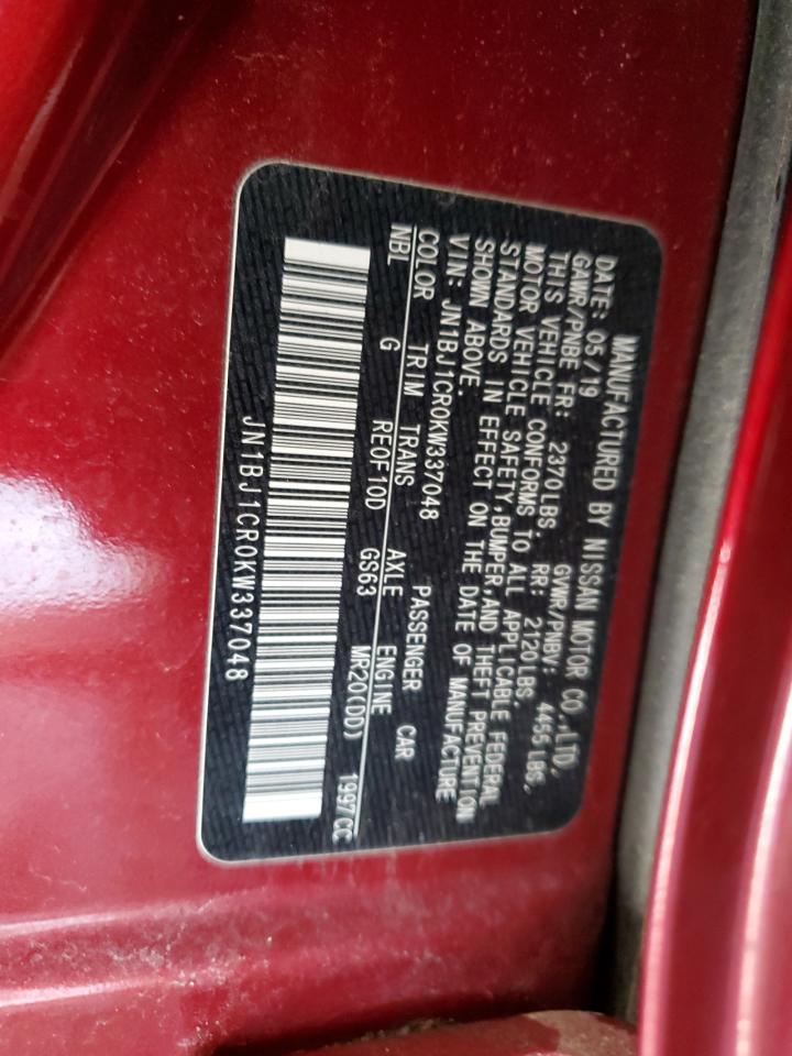 2019 Nissan Rogue VIN JN1BJ1CR0KW337048 Copart auction photo, side damage thumbnail 13
