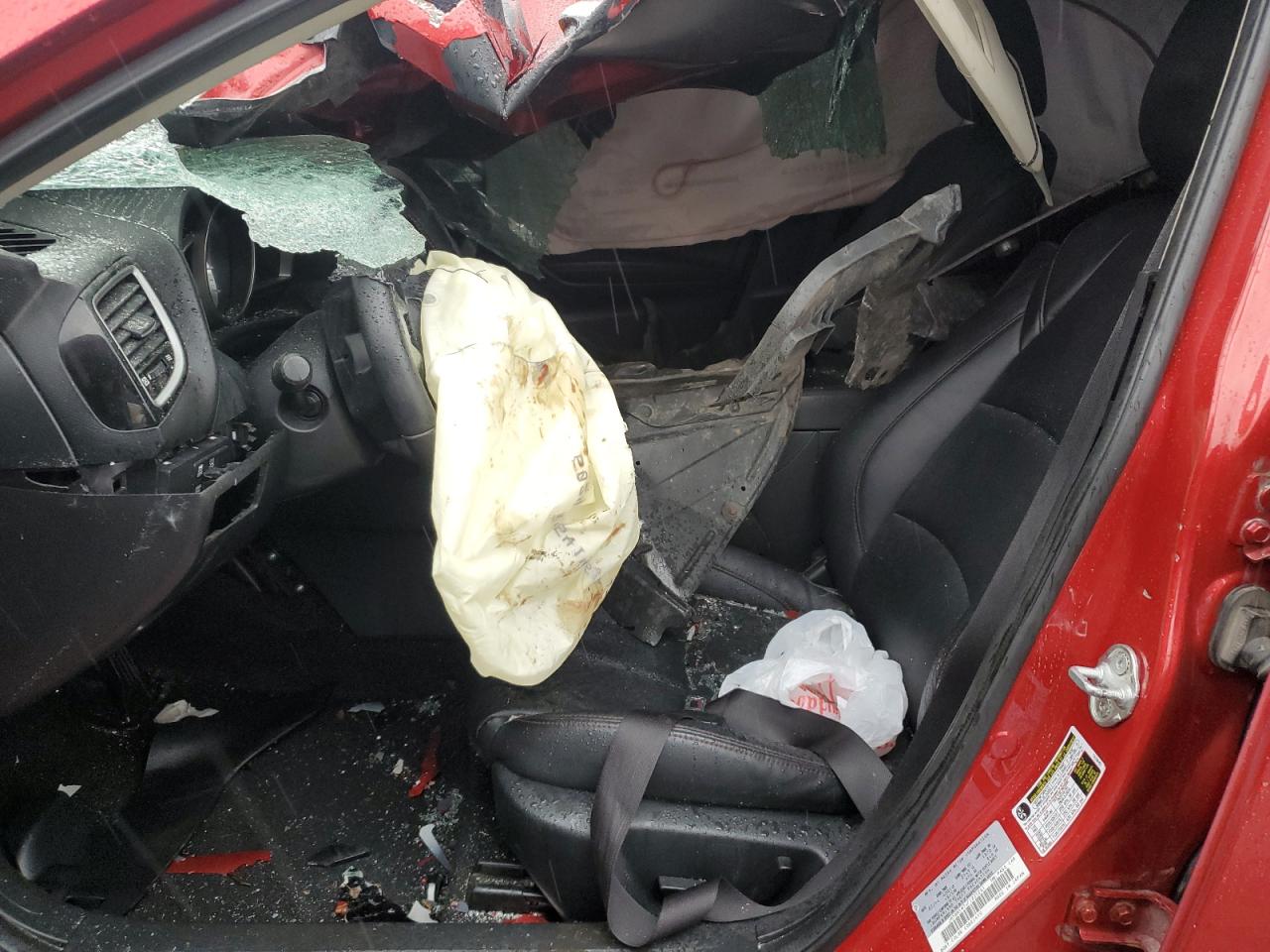 2015 Mazda 3 VIN JM1BM1M74F1225261 Copart auction photo, front end / top/roof damage thumbnail 7