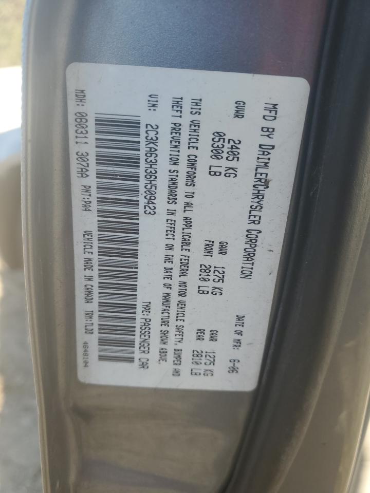 2006 Chrysler 300 VIN 2C3KA63H36H509423 Copart auction photo, front end / all over damage thumbnail 12