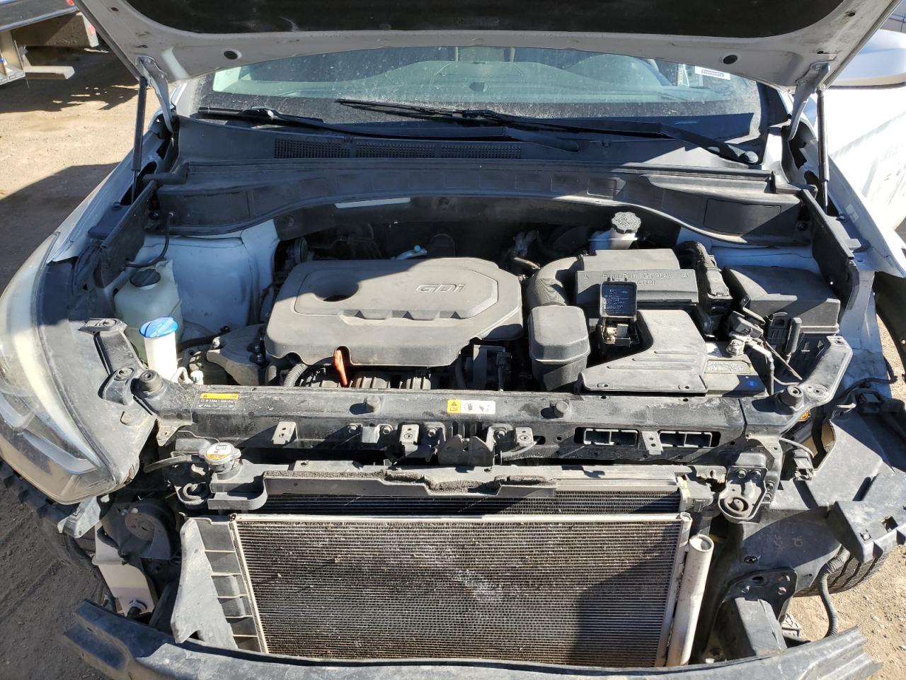2017 Hyundai Santa Fe VIN 5XYZTDLB1HG428233 Copart auction photo, front end / rear end damage thumbnail 12