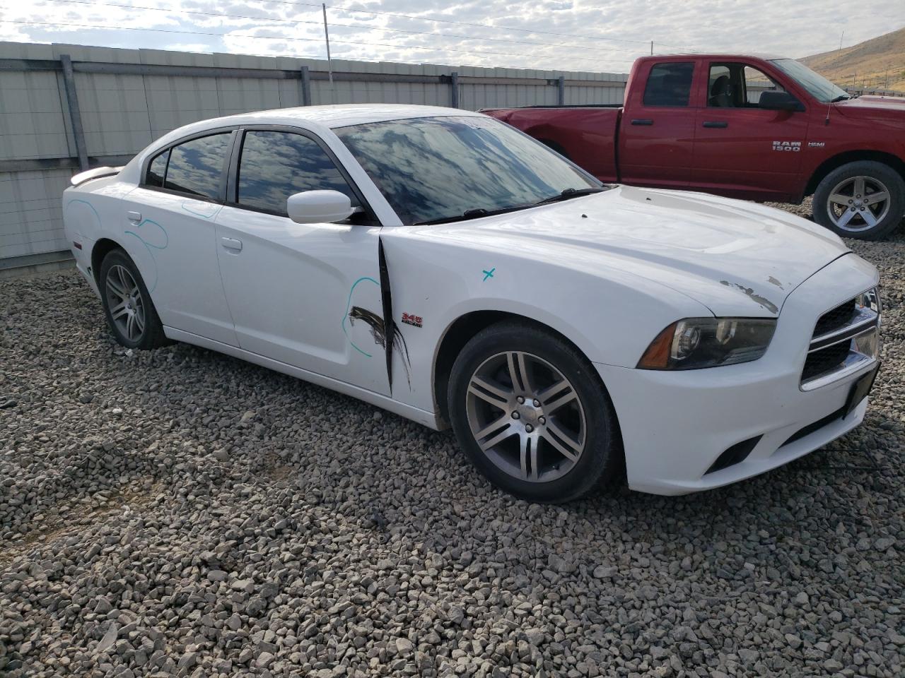 2014 Dodge Charger VIN 2C3CDXCT6EH102541 Copart auction photo, side / front end damage thumbnail 4