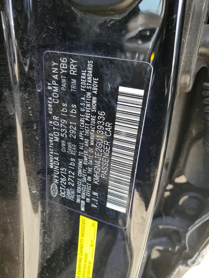 2016 Hyundai Genesis VIN KMHGN4JE2GU139336 Copart auction photo, front end damage thumbnail 14