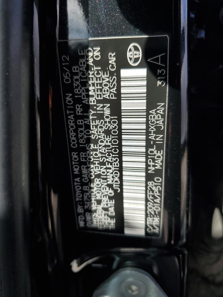 2012 Toyota Prius VIN JTDKDTB31C1010301 Copart auction photo, front end damage thumbnail 13