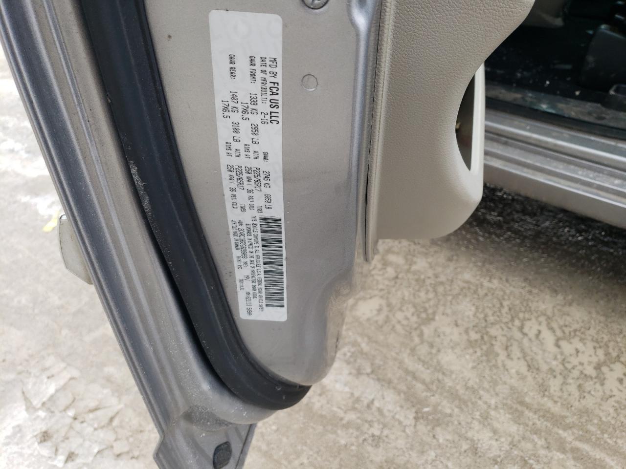 2016 Chrysler Town & Country VIN 2C4RC1BG3GR299093 Copart auction photo, normal wear damage thumbnail 13