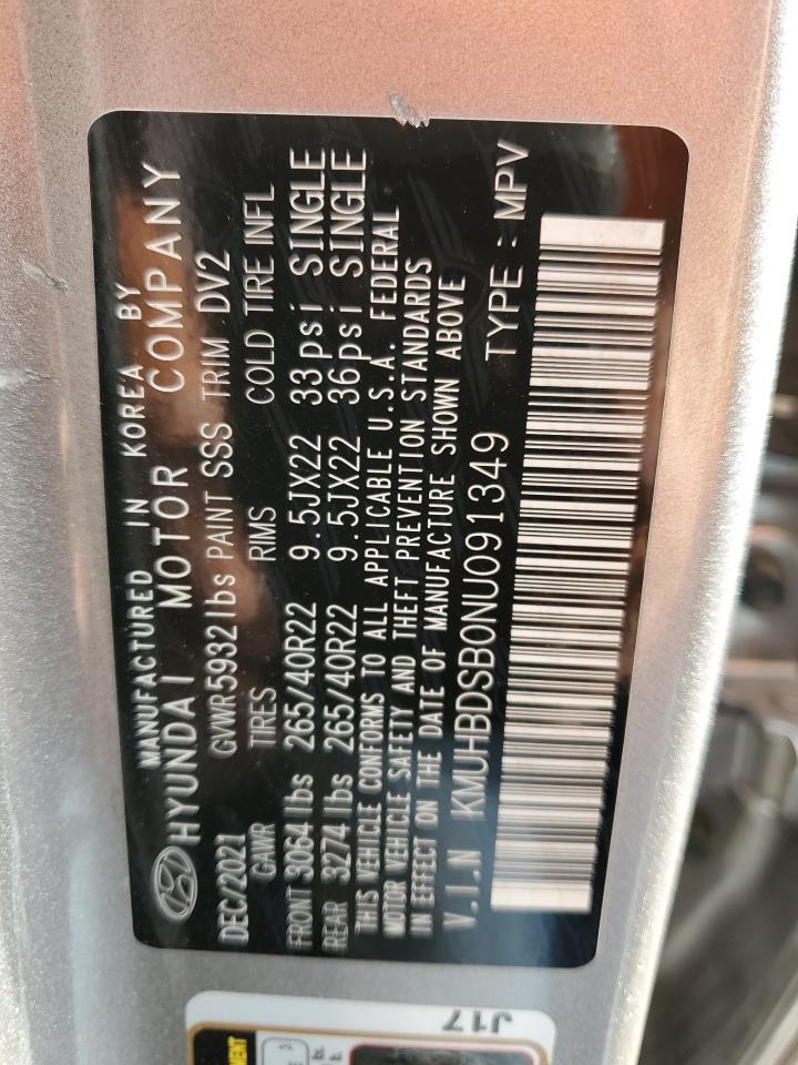 2022 Genesis Gv80 VIN KMUHBDSB0NU091349 Copart auction photo, front end damage thumbnail 15
