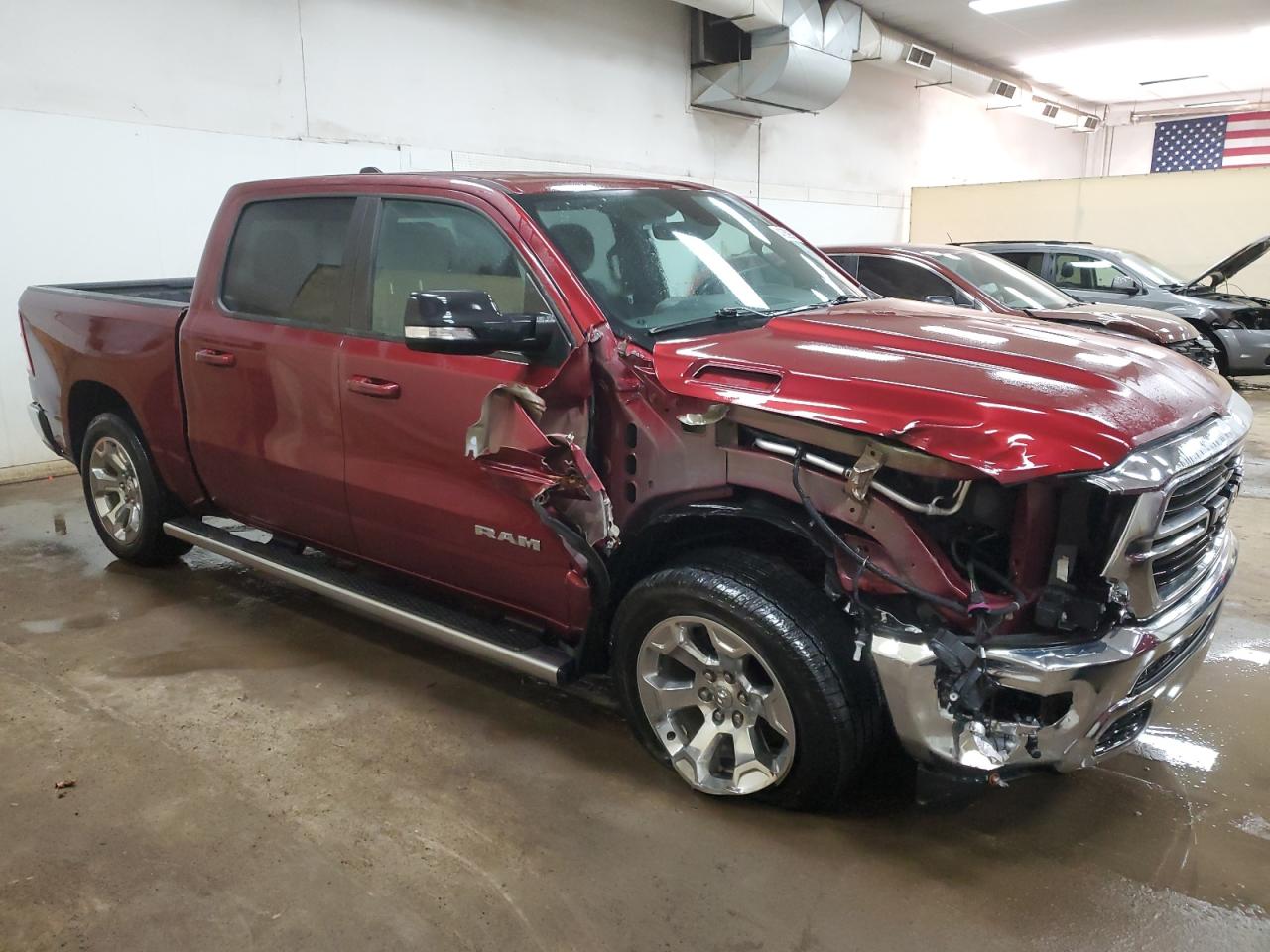 2021 RAM 1500 VIN 1C6SRFFT9MN535380 Copart auction photo, front end / side damage thumbnail 4