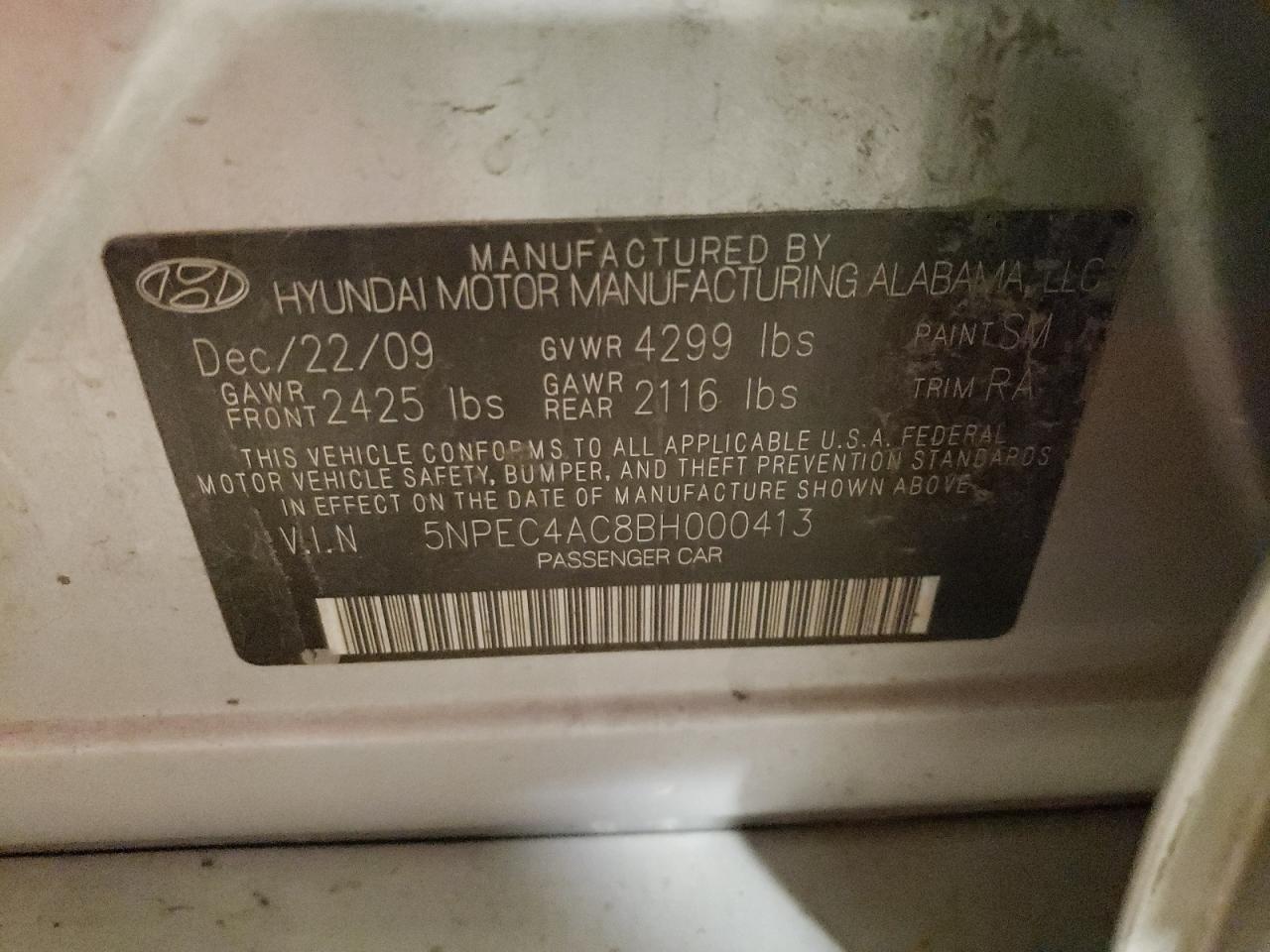 2011 Hyundai Sonata VIN 5NPEC4AC8BH000413 Copart auction photo, all over damage thumbnail 12