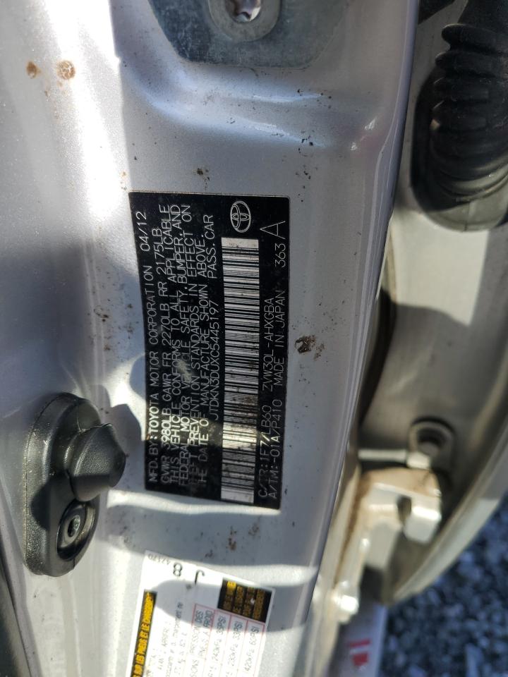 2012 Toyota Prius VIN JTDKN3DUXC5445197 Copart auction photo, all over damage thumbnail 13