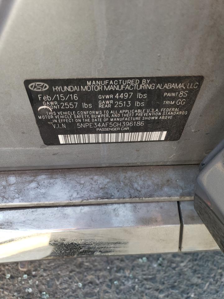 2016 Hyundai Sonata VIN 5NPE34AF5GH396186 Copart auction photo, front end damage thumbnail 14