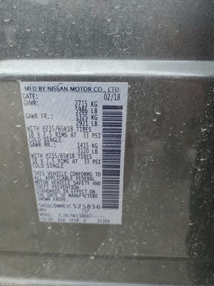 2018 Infiniti QX60 VIN 5N1DL0MM6JC525856 Copart auction photo, minor dent/scratches damage thumbnail 13