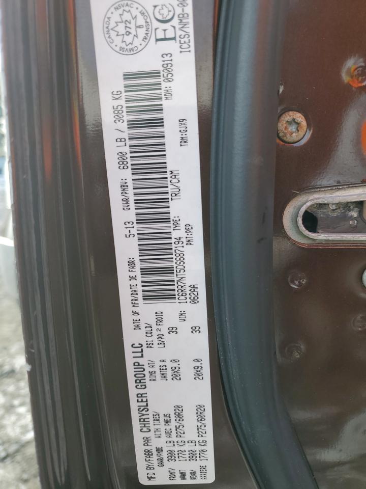2013 RAM 1500 VIN 1C6RR7NT5DS687194 Copart auction photo, normal wear damage thumbnail 12