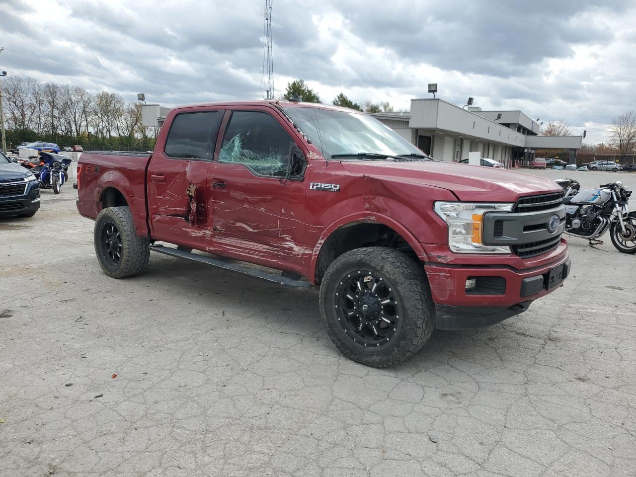 2019 Ford F-150 VIN 1FTEW1E56KFD30398 Copart auction photo, front end / side damage thumbnail 4