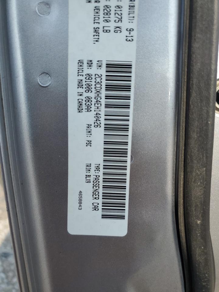 2014 Dodge Charger VIN 2C3CDXHG4EH140426 Copart auction photo, rear end damage thumbnail 13