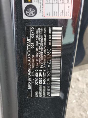 2016 Mercedes-Benz S-klasse VIN WDDUG8CB2GA221960 Copart auction photo, front end damage thumbnail 13