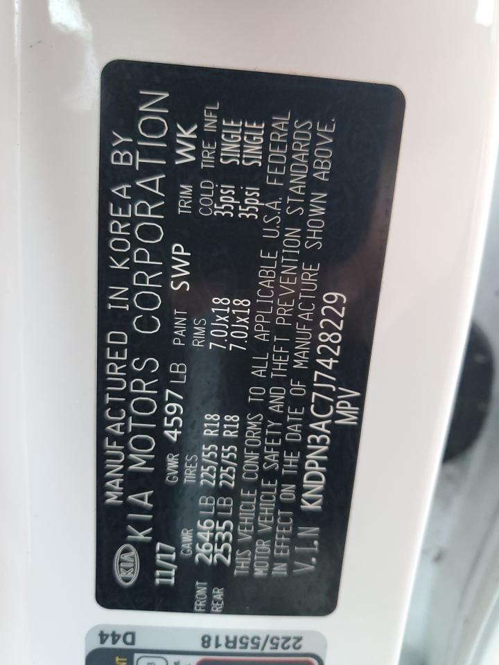2018 KIA Sportage VIN KNDPN3AC7J7428229 Copart auction photo, water/flood damage thumbnail 14