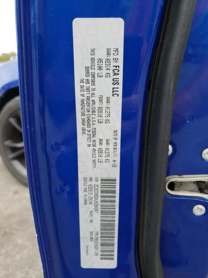 2018 Dodge Charger VIN 2C3CDXBGXJH284307 Copart auction photo, side damage thumbnail 12