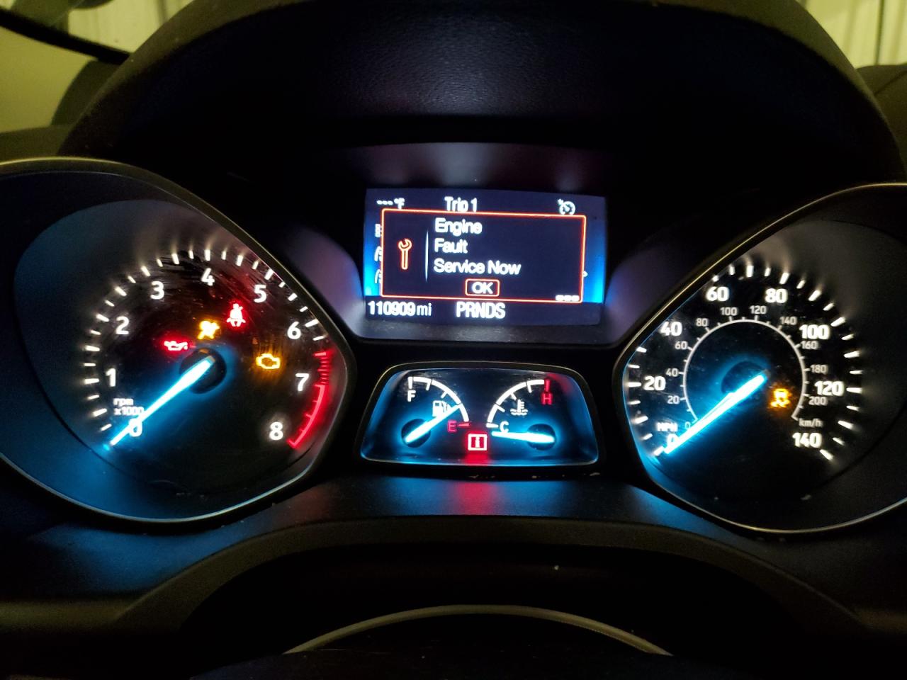 2017 Ford Escape VIN 1FMCU0F73HUC59989 Copart auction photo, front end damage thumbnail 9