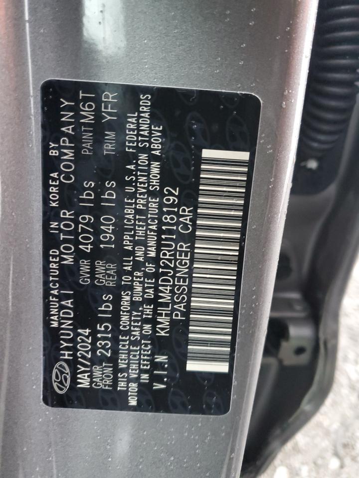 2024 Hyundai Elantra VIN KMHLM4DJ2RU118192 Copart auction photo, side damage thumbnail 12