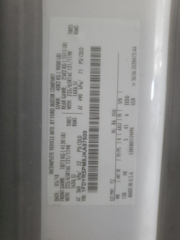2018 Ford Transit VIN 1FDYR5PM8JKA97609 Copart auction photo, mechanical damage thumbnail 13