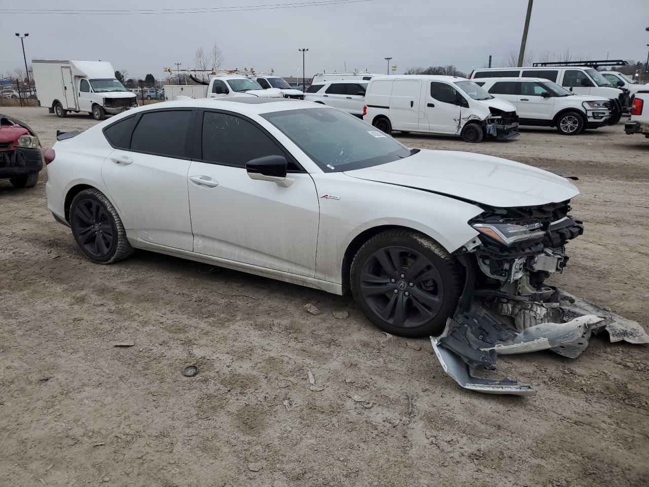 2021 Acura TLX VIN 19UUB5F51MA009805 Copart auction photo, front end / minor dent/scratches damage thumbnail 4