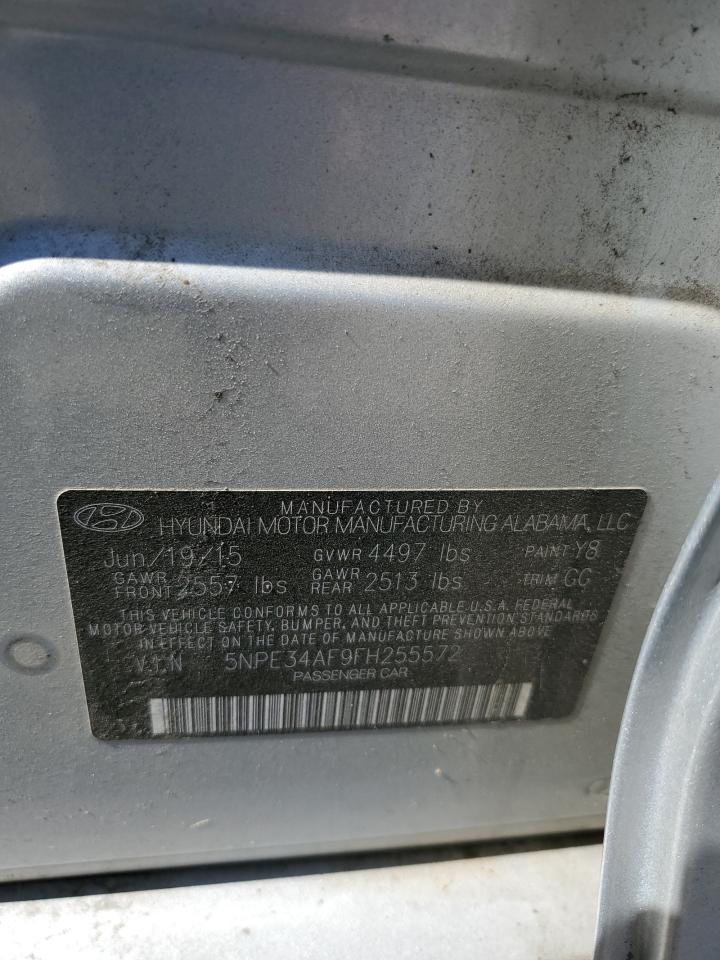 2015 Hyundai Sonata VIN 5NPE34AF9FH255572 Copart auction photo, front end damage thumbnail 12