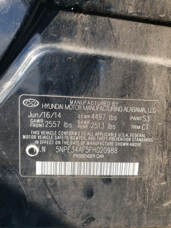 2015 Hyundai Sonata VIN 5NPE34AF5FH020988 Copart auction photo, all over damage thumbnail 12
