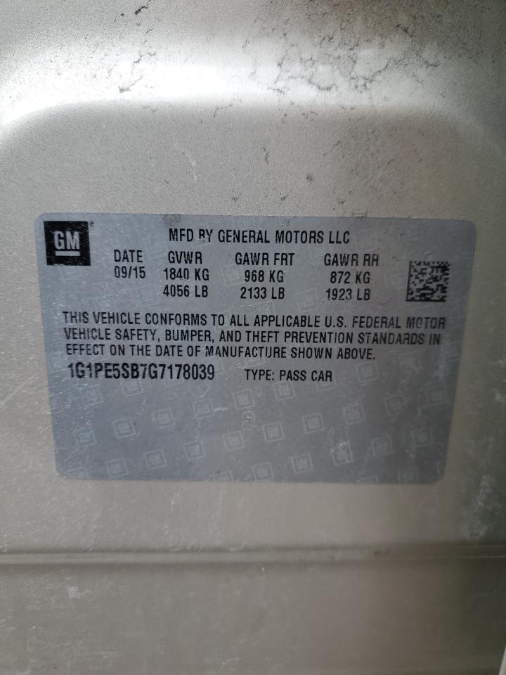2016 Chevrolet Cruze VIN 1G1PE5SB7G7178039 Copart auction photo, front end damage thumbnail 12