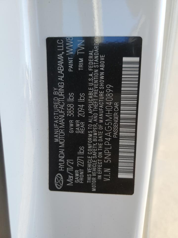 2021 Hyundai Elantra VIN 5NPLP4AG5MH040899 Copart auction photo, rear end damage thumbnail 14