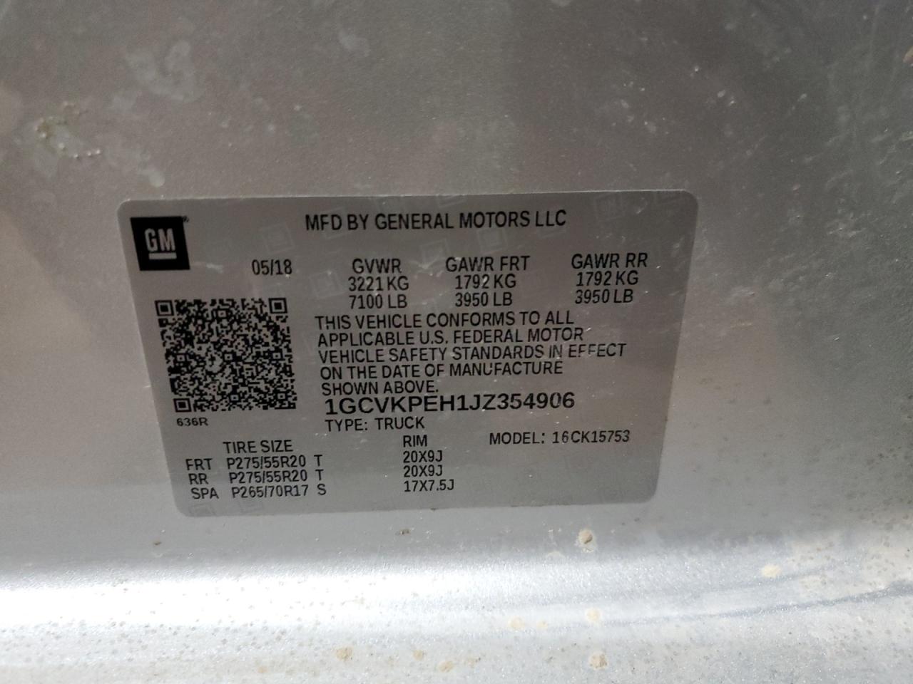 2018 Chevrolet Silverado VIN 1GCVKPEH1JZ354906 Copart auction photo, all over damage thumbnail 12
