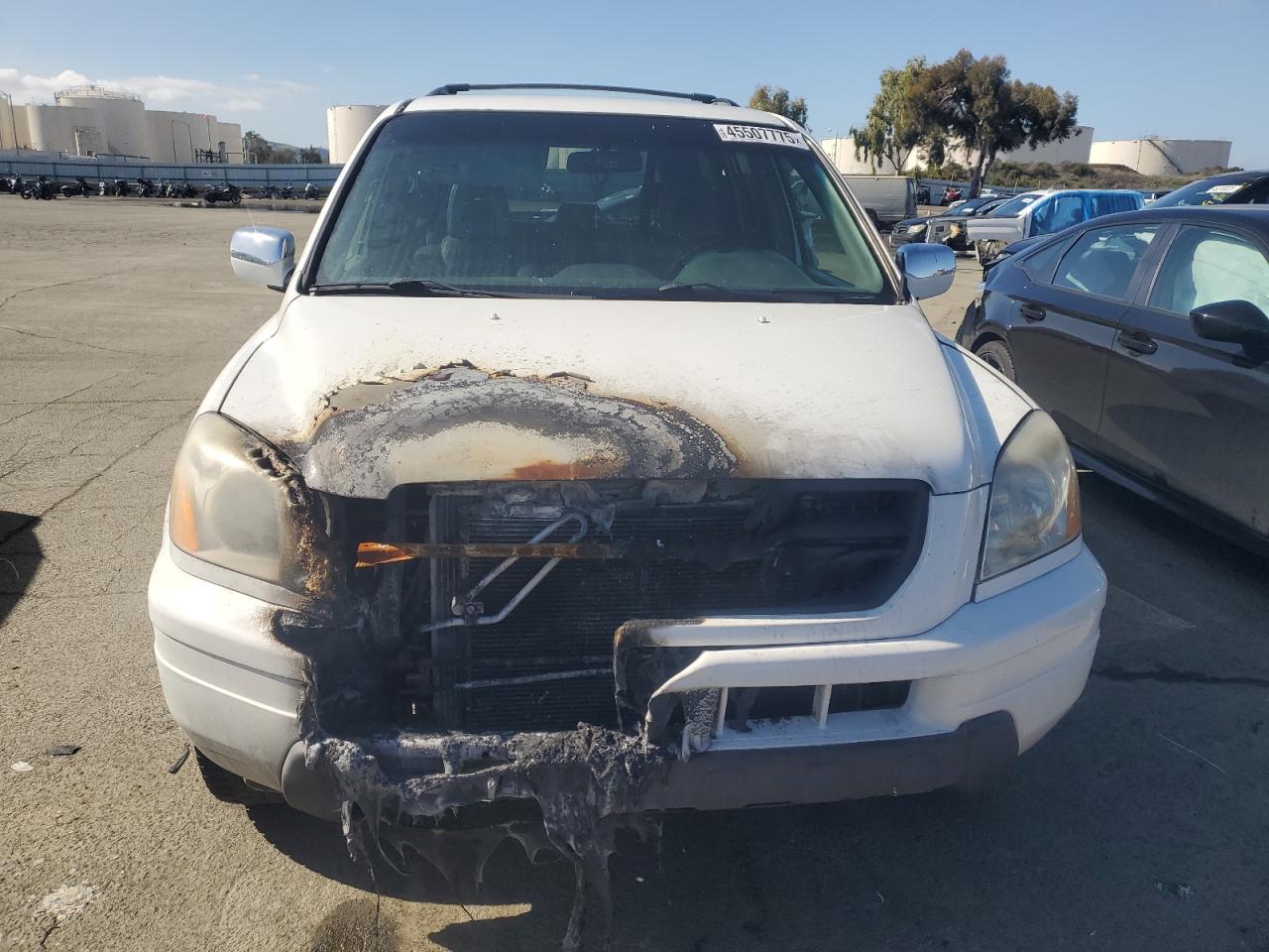 2003 Honda Pilot VIN 2HKYF18553H540121 Copart auction photo, burn - engine damage thumbnail 5