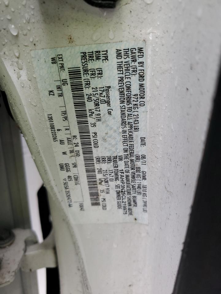 2012 Ford Focus VIN 1FAHP3N25CL219975 Copart auction photo, front end damage thumbnail 14