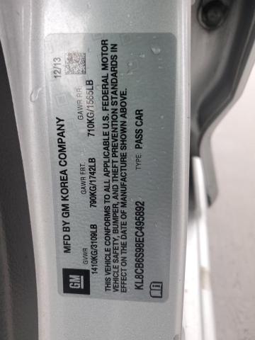 2014 Chevrolet Spark VIN KL8CB6S98EC495892 Copart auction photo, side damage thumbnail 12