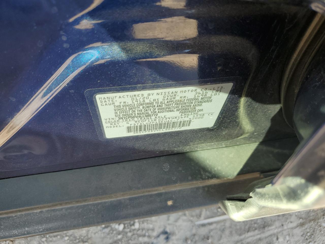 2020 Nissan Kicks VIN 3N1CP5DV4LL505772 Copart auction photo, side / rear end damage thumbnail 14