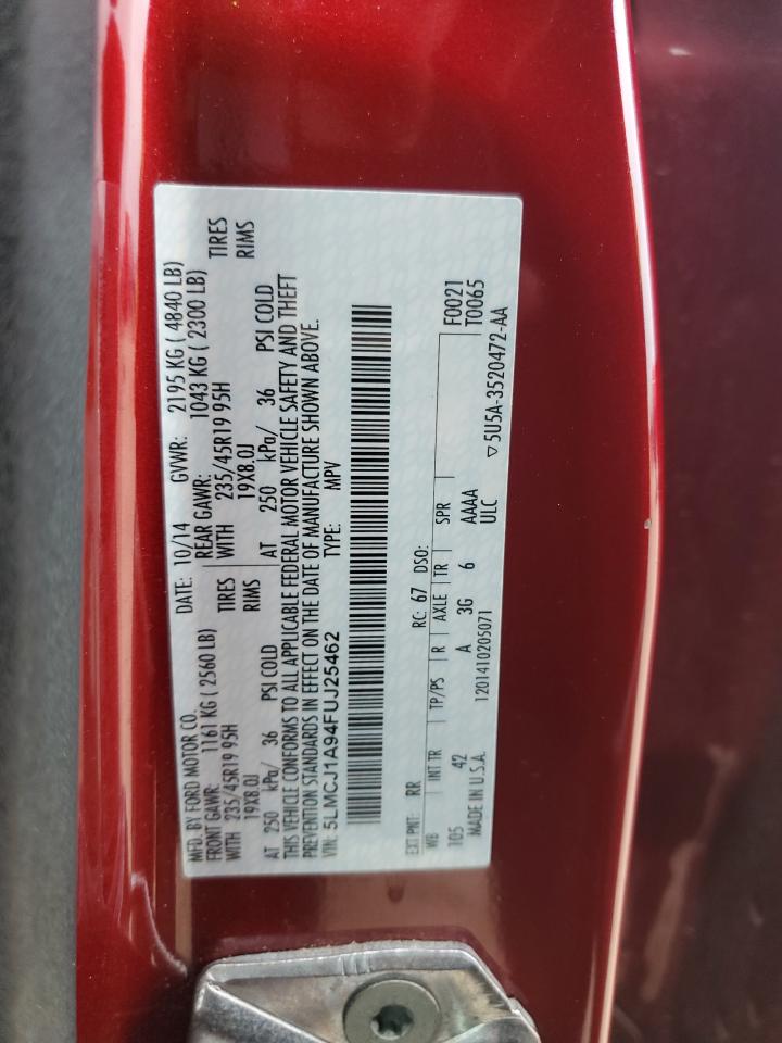 2015 Lincoln MKZ VIN 5LMCJ1A94FUJ25462 Copart auction photo, front end / minor dent/scratches damage thumbnail 13