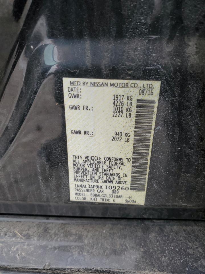 2017 Nissan Altima VIN 1N4AL3AP9HC109260 Copart auction photo, all over damage thumbnail 14