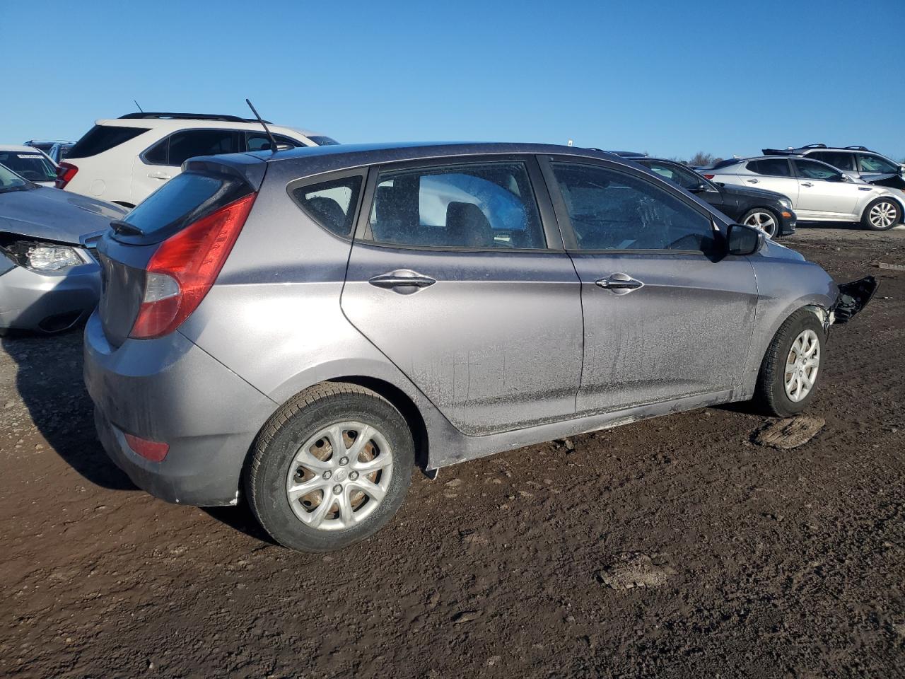 2014 Hyundai Accent VIN KMHCT5AEXEU196794 Copart auction photo, front end damage thumbnail 3