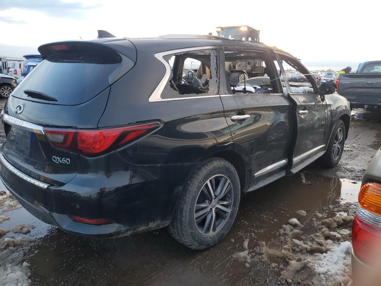 2019 Infiniti QX60 VIN 5N1DL0MM1KC520176 Copart auction photo, burn damage thumbnail 3