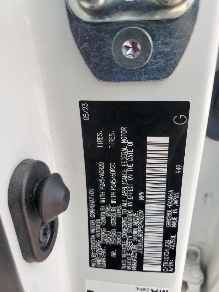2023 Toyota 4Runner VIN JTEDU5JR7P5293209 Copart auction photo, rear end damage thumbnail 16