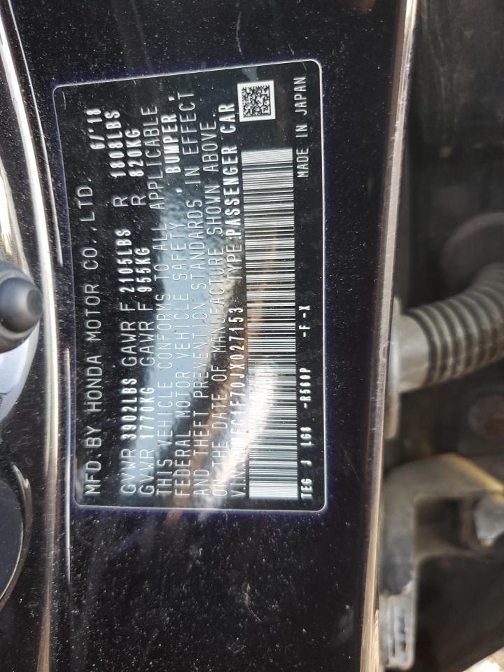 2018 Honda Civic VIN JHMFC1F70JX027153 Copart auction photo, front end damage thumbnail 14