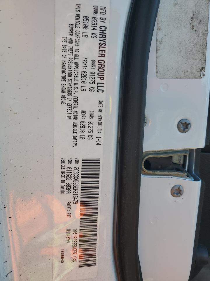 2014 Dodge Charger VIN 2C3CDXBG5EH215479 Copart auction photo, front end / minor dent/scratches damage thumbnail 12
