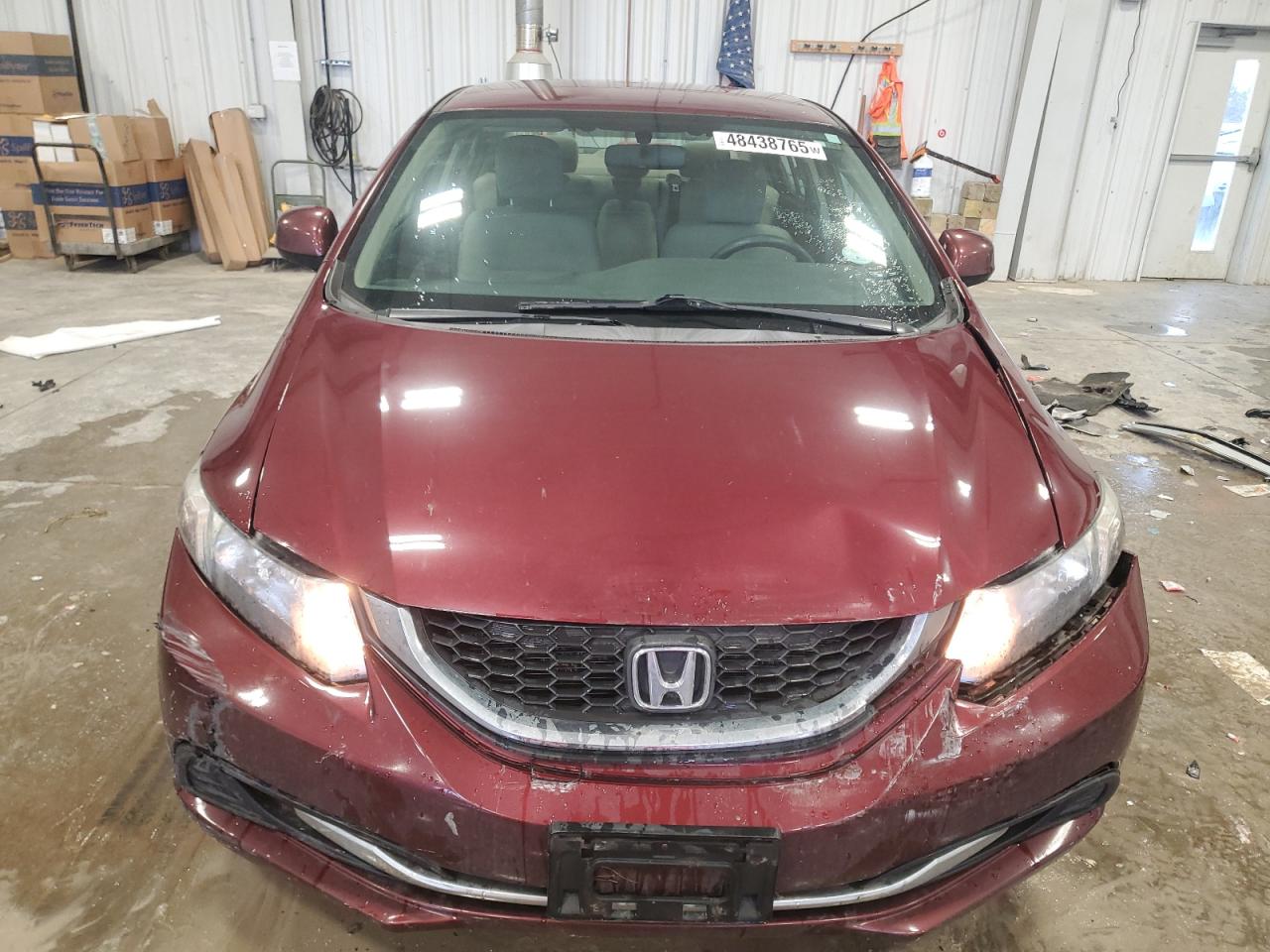 2013 Honda Civic VIN 2HGFB2F58DH551850 Copart auction photo, all over damage thumbnail 5