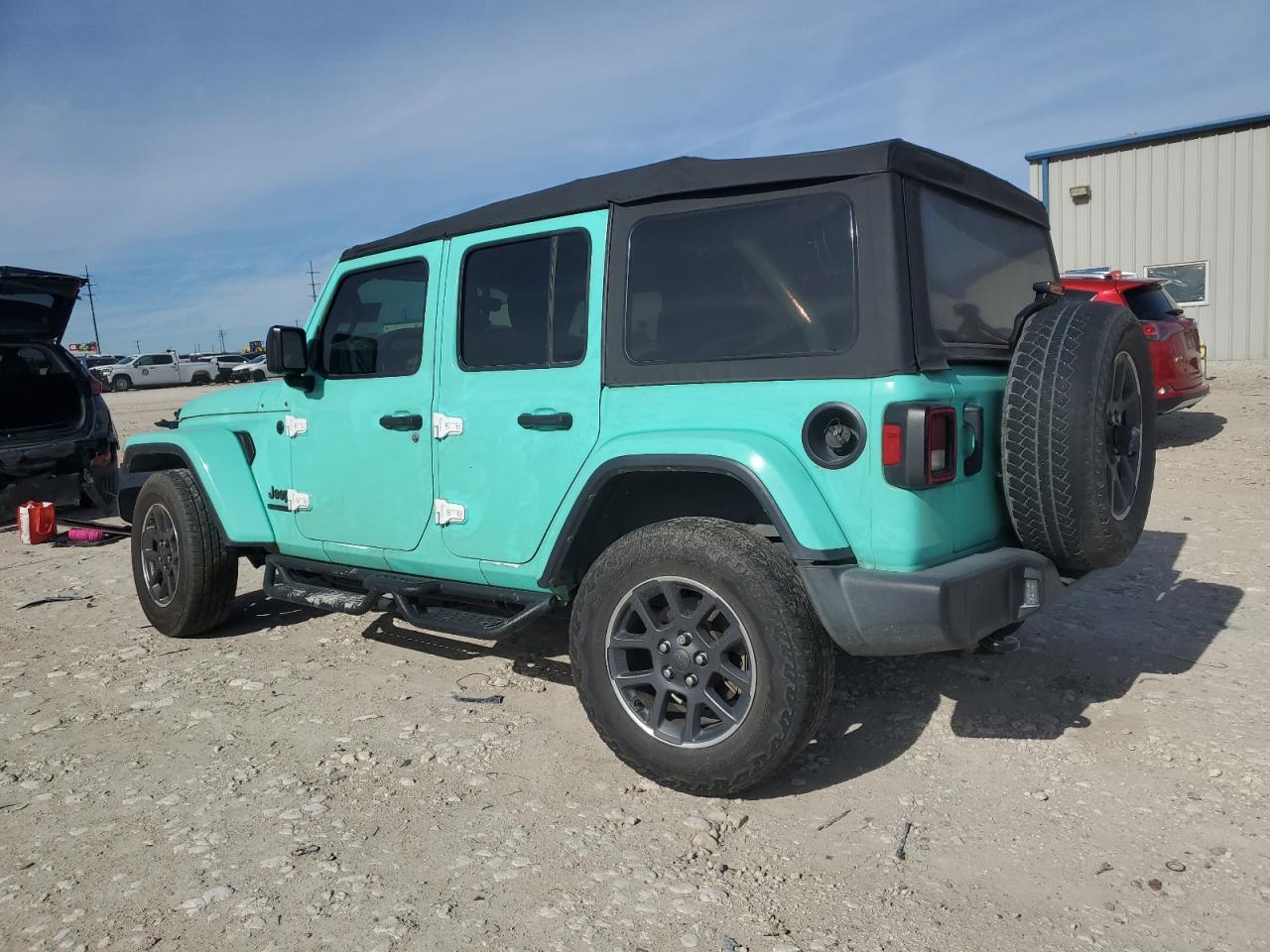 2021 Jeep Wrangler VIN 1C4HJXDN7MW549681 Copart auction photo, front end / side damage thumbnail 2