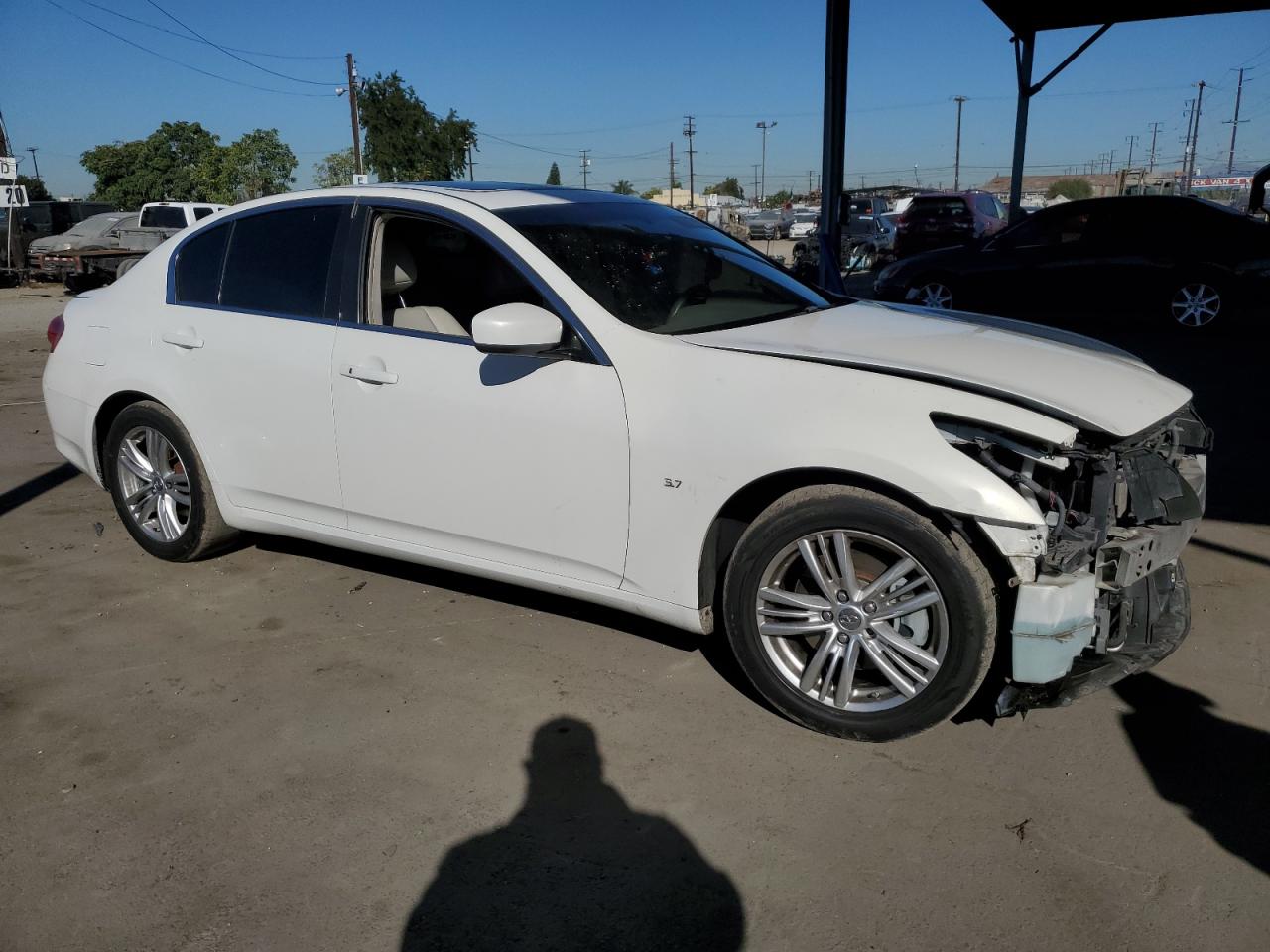 2015 Infiniti Q40 VIN JN1CV6AP7FM502358 Copart auction photo, front end damage thumbnail 4