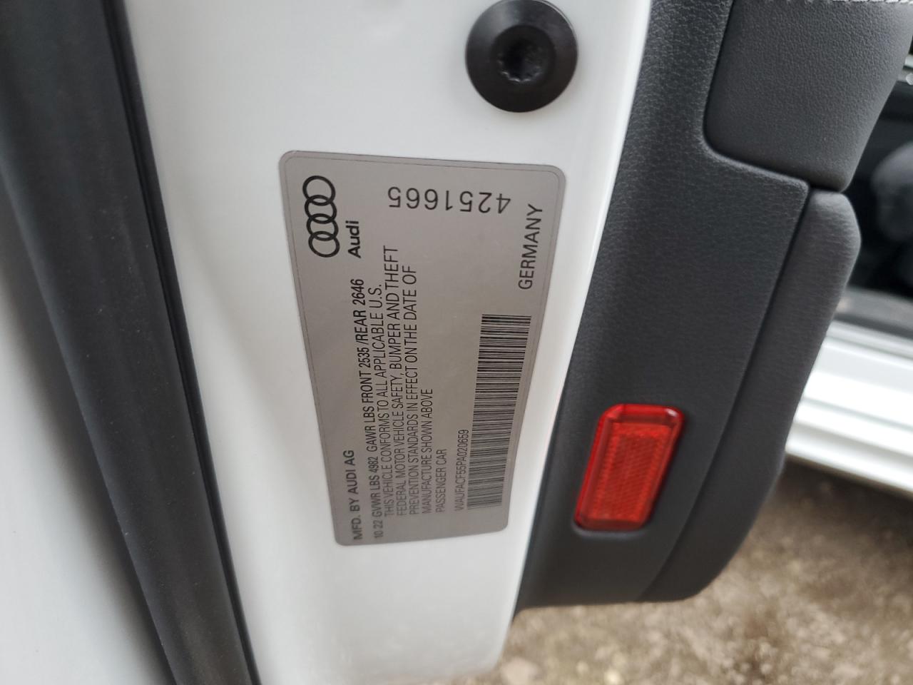 2023 Audi A5 VIN WAUFACF55PA020659 Copart auction photo, rear end damage thumbnail 13